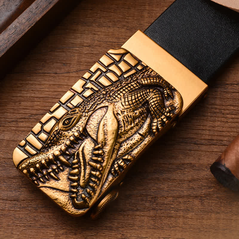 Cintura da uomo in pelle di coccodrillo automatica e formale