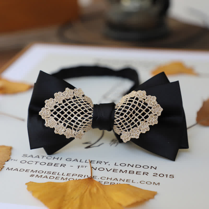 Papillon elegante in pizzo floreale da uomo